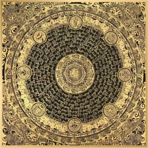 风水画 : 唐卡六字真言